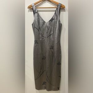 Silver Jacquard Nicole Miller Sheath Dress